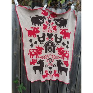 Farm Animals Baby Throw USA  Cotton Blanket 30"x40" Toddler Barn